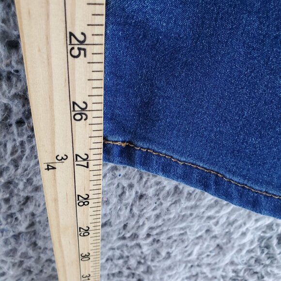 Terra & Sky Jeans Womens 1X 16W/18W Blue High Rise Stretch Denim Tapered Leg - Picture 7 of 10